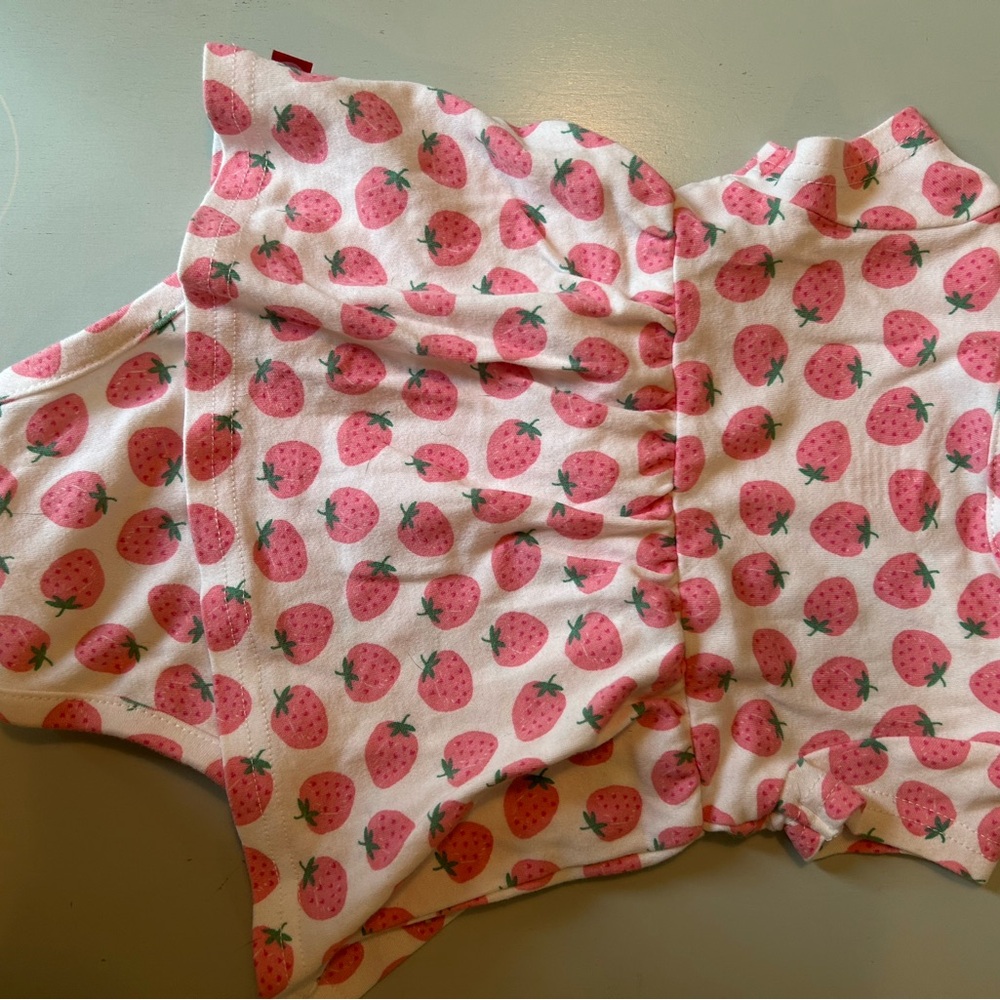 Zutano Strawberry Print Baby Dress and Snap Bootie/Shoe Set 3-6 Months Baby Girl - Picture 4 of 5